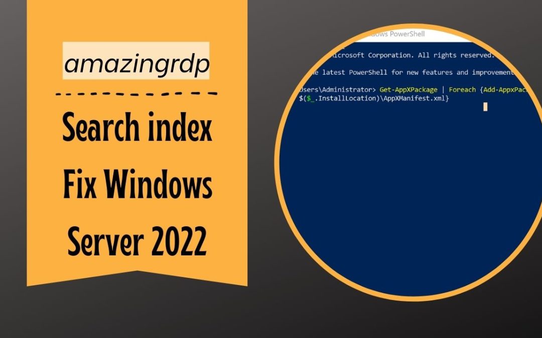 Search index Fix Windows Server 2022