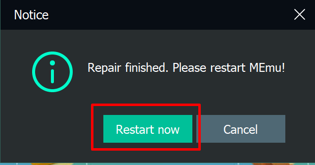 Now Click Restart Now