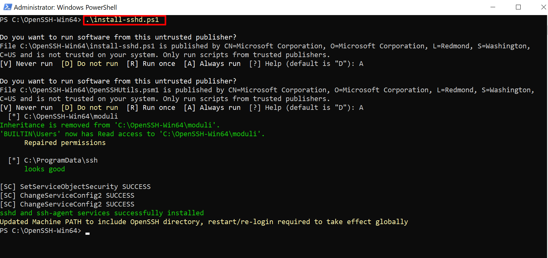 Install SSH Server on Windows VPS