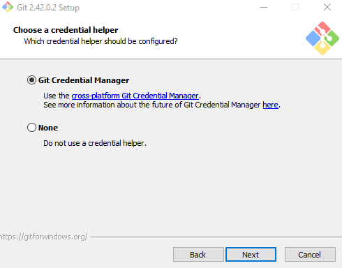 enable git credential manager