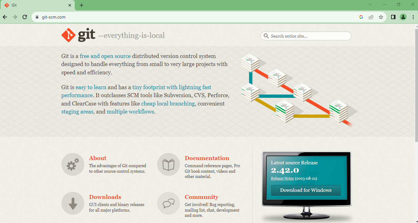 visit the official git website
