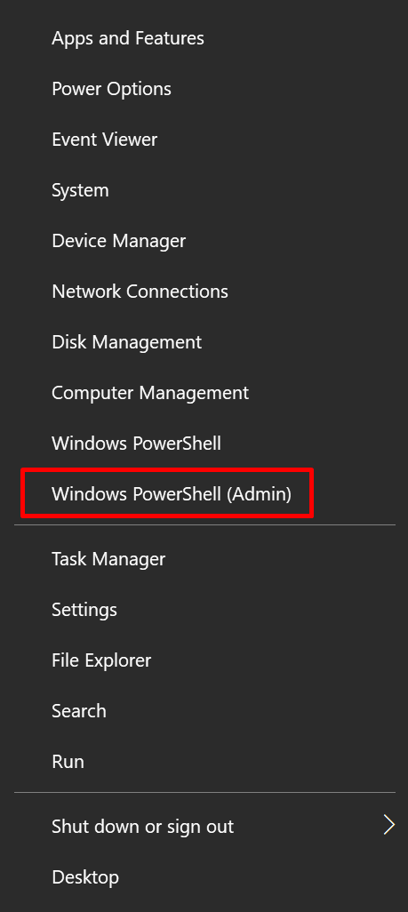 Open Powershell as Admin