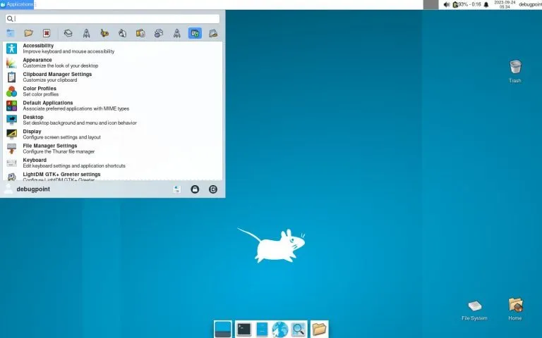 Xfce Linux desktop