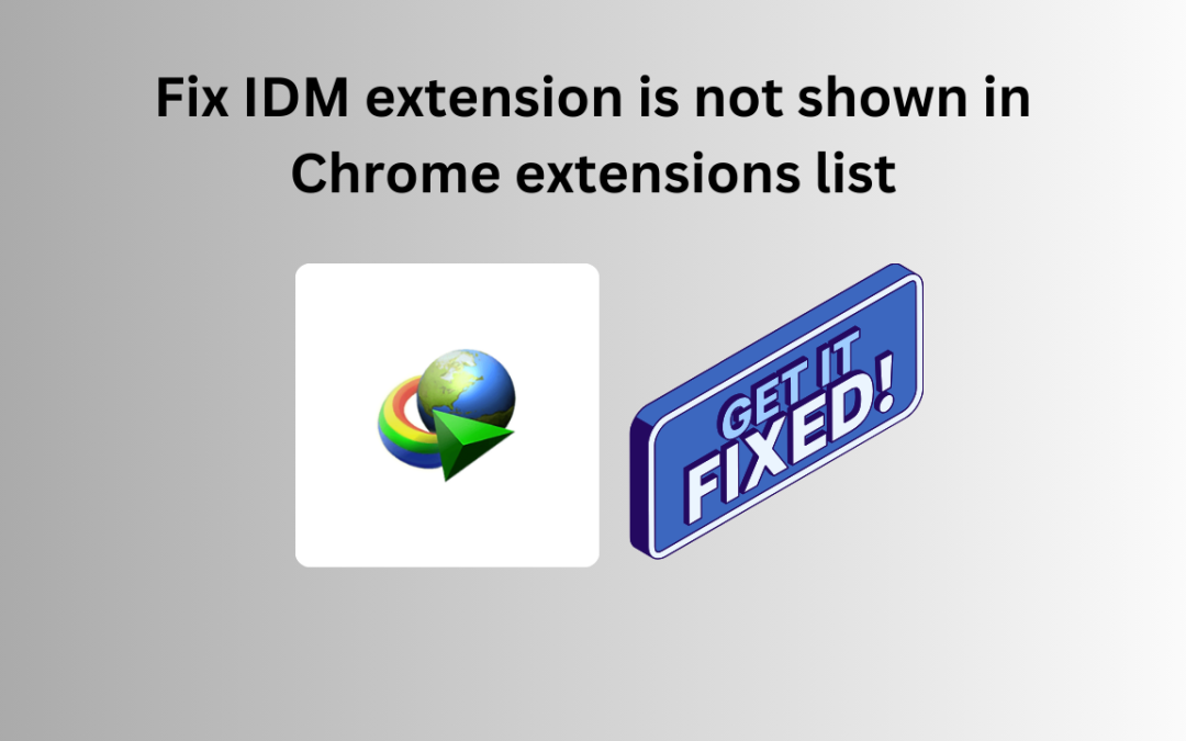 Fix IDM extension is not shown in Chrome extensions list