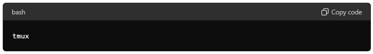 Start a new tmux session