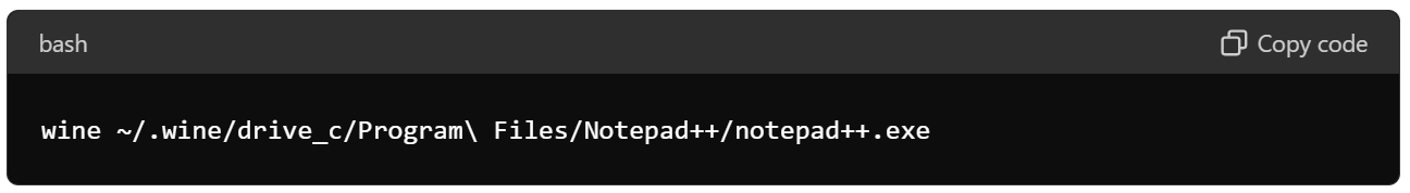 run Notepad++ using Wine
