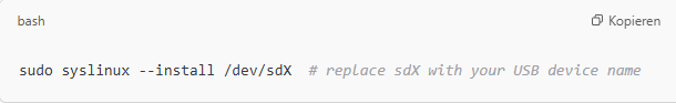 make the USB drive bootable